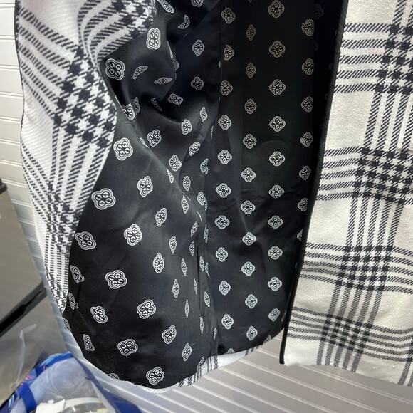 Girl with Curves Brand (QVC) Windowpane Lined Collarless Long Length Jacket - 4 - Picture 6 of 12